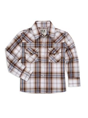 Image showing  Long Sleeve Textured Plaid Shirt