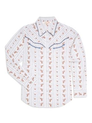 Ely Cattleman Long Sleeve Floral Stripe Print Shirt