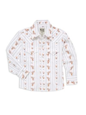 Image showing  Long Sleeve Floral Stripe Print