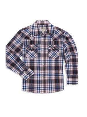 Ely Cattleman Long Sleeve Textured Plaid Shirt