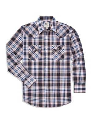 Ely Cattleman Long Sleeve Textured Dobby Plaid Western Shirt at Tractor ...