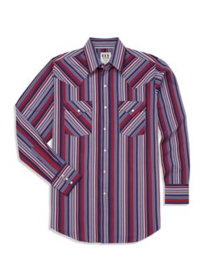 Ely Cattleman Long Sleeve Textured Stripe Western Shirt