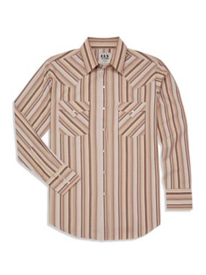 Ely Cattleman Long Sleeve Textured Stripe Western Shirt