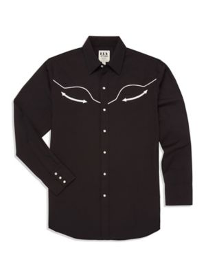Image showing  Long Sleeve Retro Solid Shirt with Piping