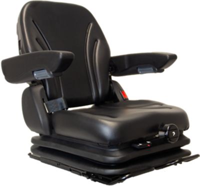 Image showing  Low-profile suspension, Heavy Duty Vinyl Seat with Arm Rests, 380135BK-PLN