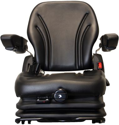 Image showing  Low-profile suspension, Heavy Duty Vinyl Seat with Arm Rests, 380135BK-PLN