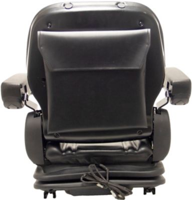 Image showing  Low-profile suspension, Heavy Duty Vinyl Seat with Arm Rests, 380135BK-PLN