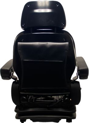 Image showing  21 in. Heavy-Duty Vinyl Seat with Arm Rests, Low-Profile Suspension, 380413BK-PLN