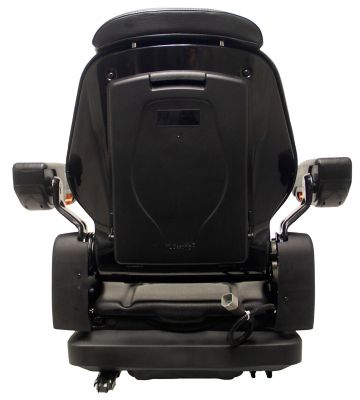 Image showing  21 in. Heavy-Duty Vinyl Seat with Arm Rests, Low-Profile Suspension, 385000BK-PLN