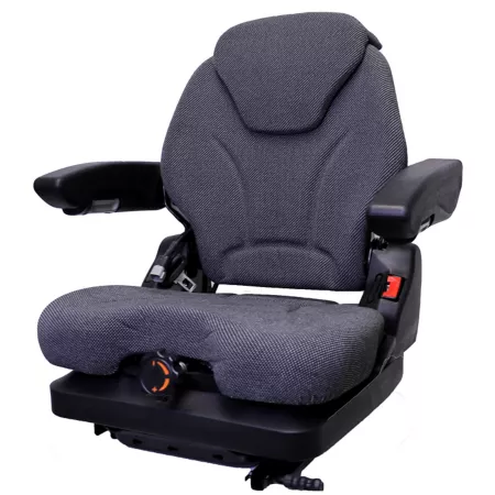 Black Talon low profile suspension sturdy fabric seat with armrests Tractor Seats