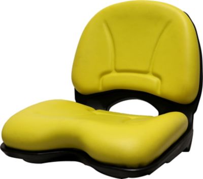 Black Talon High-Open Back Plastic Pan Seat, Yellow