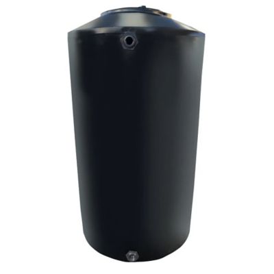 Chem-Tainer 55 gal. Vertical Plastic Water Tank, Black