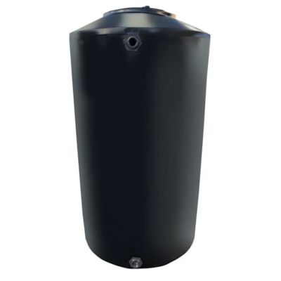 Chem-Tainer 81 in. Vertical Plastic Water Tank, 300 Gallon, Black
