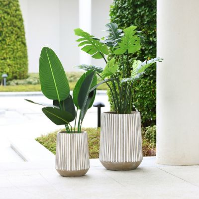Image showing  Round Striped MgO Planter