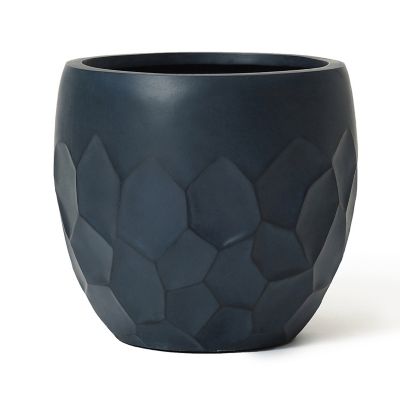 LuxenHome Round Geometric MgO Planter