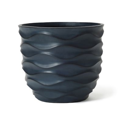 LuxenHome Round Waves MgO Planter