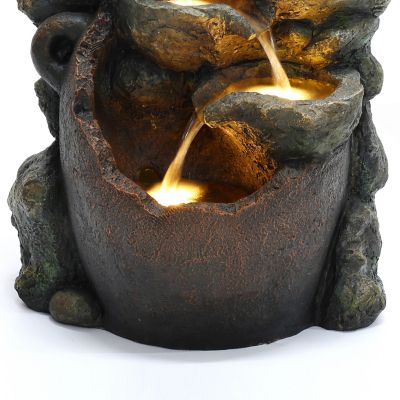 Image showing  Puppy Friends Farmhouse Resin Outdoor Fountain with Lights, WHF1952