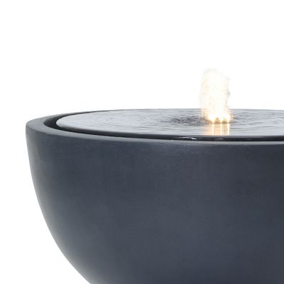 Image showing 5 th LuxenHome Resin Round Bubbler Outdoor Fountain with Lights, WHF1959