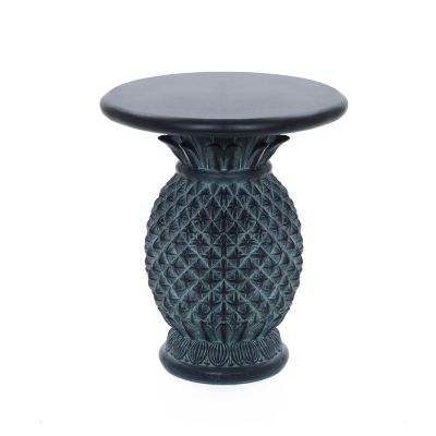 LuxenHome MgO Pineapple Outdoor Side Table
