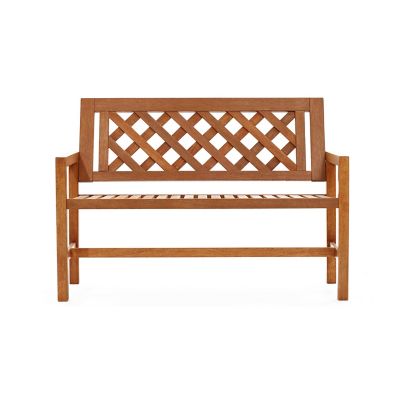 LuxenHome Laguna Solid Wood Outdoor Loveseat Bench