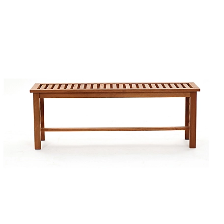 LuxenHome Carmel Solid Wood Outdoor Dining Bench