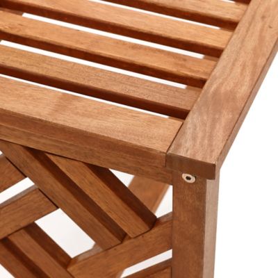 Image showing 7 th LuxenHome Carmel Solid Wood Outdoor Dining Bench