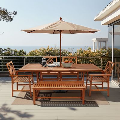 Image showing  Carmel Outdoor Solid Wood Dining Chairs, 2-Pack