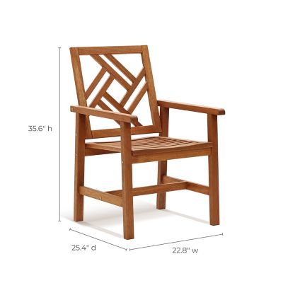 Image showing  Carmel Outdoor Solid Wood Dining Chairs, 2-Pack
