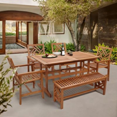 Image showing  Carmel Solid Wood Extendable Outdoor Dining Table