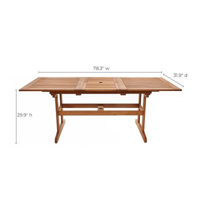 Image showing  Carmel Solid Wood Extendable Outdoor Dining Table
