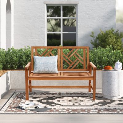 Image showing  Carmel Solid Wood Outdoor Loveseat Park Bench