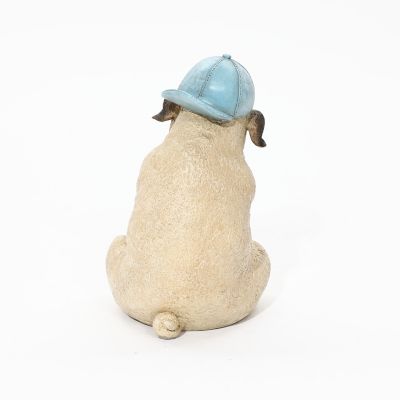 Image showing  Baseball Fan Puppy Dog with Skateboard Sculpture Resin Statue, Indoor and Outdoor