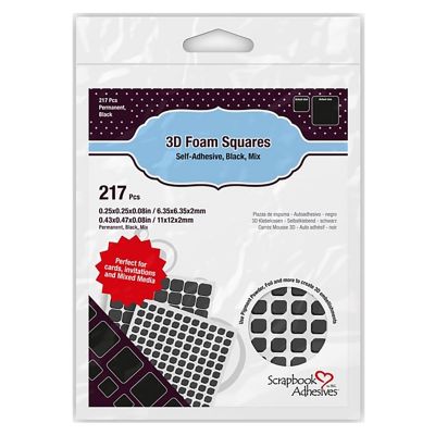 Scrapbook Adhesives 3D Foam Squares 10 Pack - Black Mix