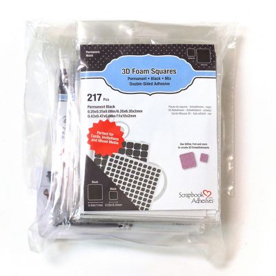 Image showing  3D Foam Squares 10 Pack - Black Mix