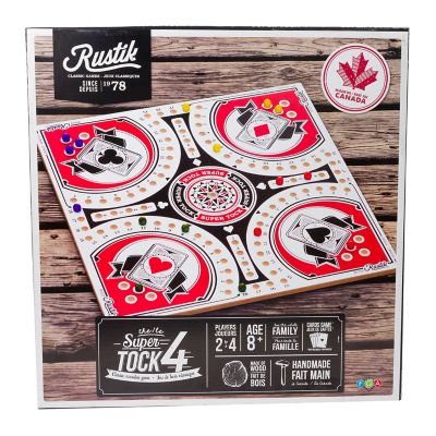Rustik 4-Player Tock Pachisi Game - 20 in. Board, Strategy Game, Ages 8+, 2-4 Players