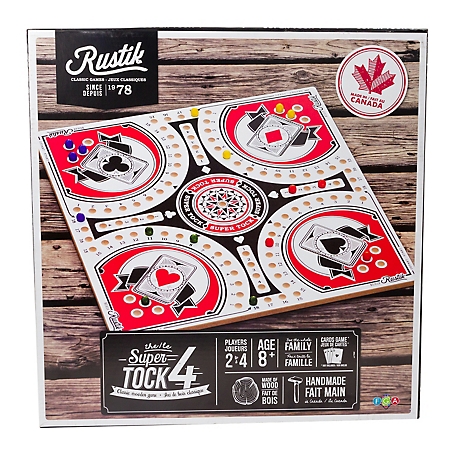 Rustik 4-Player Tock Pachisi Game - 20 in. Board, Strategy Game, Ages 8+, 2-4 Players