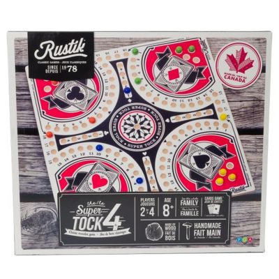 Rustik 4-Player Tock Pachisi Game - 15 in. Board, Strategy Game, Ages 8+, 2-4 Players