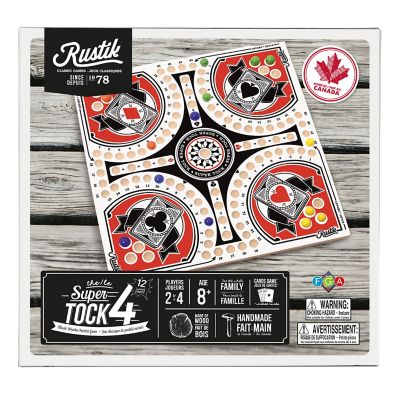 Rustik 4-Player Tock Pachisi Game - 12 in. Board, Strategy Game, Ages 8+, 2-4 Players