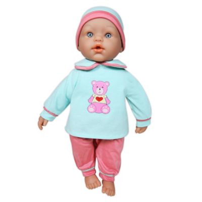 Image showing  Baby Doll Billie & Little Bear - 15 in. Blue & Pink, Kids Age 2+