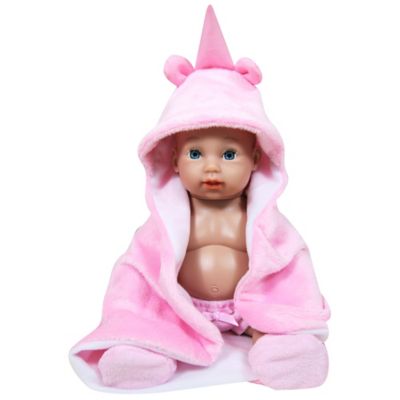 Image showing  Baby Doll Gia - 12 in. Pink Unicorn Hood, Kids Ages 2+