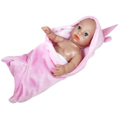 Image showing  Baby Doll Gia - 12 in. Pink Unicorn Hood, Kids Ages 2+
