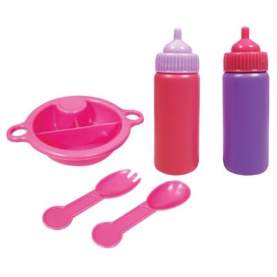 Image showing  Twin Highchair & Baby Dolls Set - Pink & Yellow, Kids Ages 2+