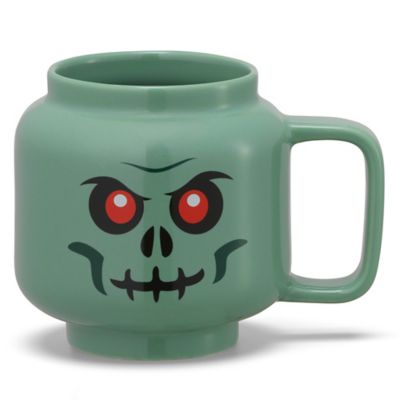 LEGO Ceramic Mug Small - Green Skeleton - 8.6 oz. (255 mL), Green Minifigures Head