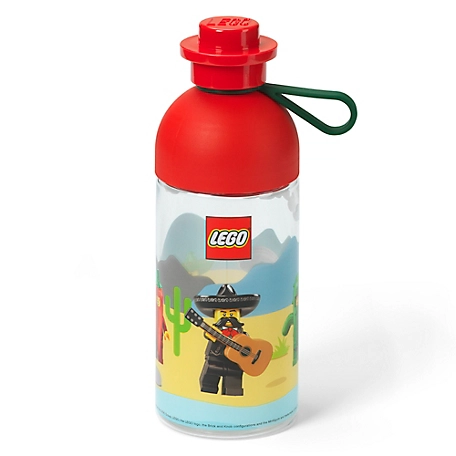 LEGO Hydration Bottle 0.5L - Mexico - Transparent with Red Screw Lid