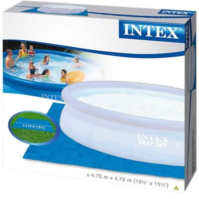 Intex Pool Ground Cloth - 15.5 Feet - Square Blue Cloth