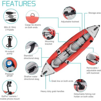 Image showing  Excursion Pro K2 Kayak - 151x37x18 in. Inflatable Set