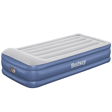 Bestway Tritech Air Mattress Twin 18 in. with Built-in AC Pump and Antimicrobial Coating