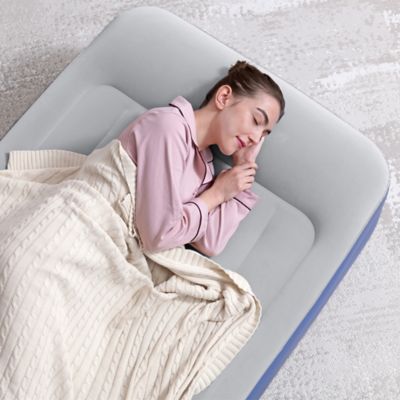 Image showing 7 th Bestway Tritech Air Mattress Twin 18 in. with Built-in AC Pump and Antimicrobial Coating