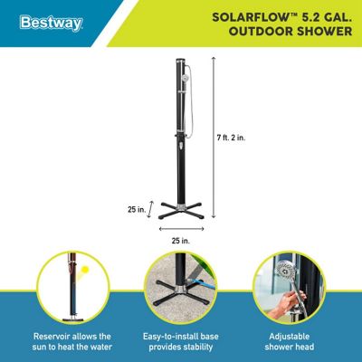 Image showing 5 th Bestway SolarFlow Outdoor Shower Oversized Shower Head and Stand, 5 gal.