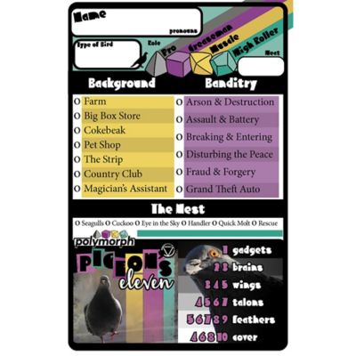 Image showing  Pigeon's Eleven - RPG Book, Ages 13+, 2-6 Players